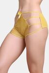 PrettyCat Yellow self-design High-rise bikini briefs with lace and cage detail - Yellow — thumbnail 3