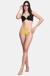 PrettyCat Yellow self-design High-rise bikini briefs with lace and cage detail - Yellow — thumbnail 4