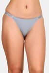 PrettyCat Low Rise Sexy Bikini Panty With Rhineston Strap - Grey — thumbnail 1