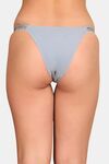 PrettyCat Low Rise Sexy Bikini Panty With Rhineston Strap - Grey — thumbnail 2