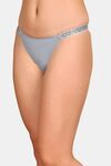 PrettyCat Low Rise Sexy Bikini Panty With Rhineston Strap - Grey — thumbnail 3