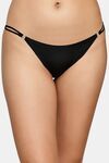 PrettyCat Low Rise Micro Bikini Panty with Double Strap Detail - Black — thumbnail 1