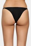 PrettyCat Low Rise Micro Bikini Panty with Double Strap Detail - Black — thumbnail 2