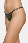 PrettyCat Low Rise Micro Bikini Panty with Double Strap Detail - Green — thumbnail 3