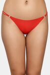 PrettyCat Low Rise Micro Bikini Panty with Double Strap Detail - Red — thumbnail 1