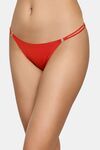 PrettyCat Low Rise Micro Bikini Panty with Double Strap Detail - Red — thumbnail 3
