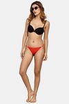 PrettyCat Low Rise Micro Bikini Panty with Double Strap Detail - Red — thumbnail 4