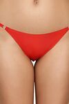 PrettyCat Low Rise Micro Bikini Panty with Double Strap Detail - Red — thumbnail 5
