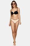 PrettyCat Elegant Low Rise Bikini Panty with Gold Ring Accent - Beige — thumbnail 4