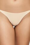 PrettyCat Elegant Low Rise Bikini Panty with Gold Ring Accent - Beige — thumbnail 5