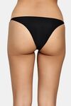 PrettyCat Elegant Low Rise Bikini Panty with Gold Ring Accent - Black — thumbnail 2