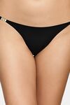 PrettyCat Elegant Low Rise Bikini Panty with Gold Ring Accent - Black — thumbnail 5