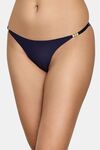 PrettyCat Elegant Low Rise Bikini Panty with Gold Ring Accent - Blue — thumbnail 3