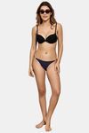 PrettyCat Elegant Low Rise Bikini Panty with Gold Ring Accent - Blue — thumbnail 4