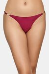 PrettyCat Elegant Low Rise Bikini Panty with Gold Ring Accent - Purple — thumbnail 1