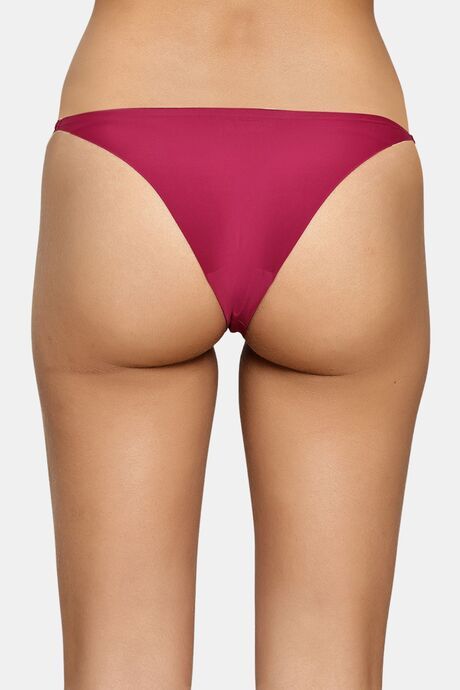 PrettyCat Elegant Low Rise Bikini Panty with Gold Ring Accent - Purple — image 2