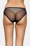 PrettyCat Sheer Mesh Bikini Panty with Side Strap Detailing - Black — thumbnail 2
