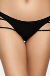 PrettyCat Sheer Mesh Bikini Panty with Side Strap Detailing - Black — thumbnail 5