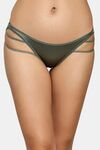 PrettyCat Sheer Mesh Bikini Panty with Side Strap Detailing - Green — thumbnail 1