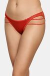 PrettyCat Sheer Mesh Bikini Panty with Side Strap Detailing - Orange — thumbnail 3