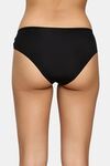 PrettyCat Triple Side Strap Bikini Panty with Gold Ring Accents - Black — thumbnail 2
