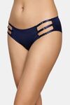 PrettyCat Triple Side Strap Bikini Panty with Gold Ring Accents - Blue — thumbnail 3