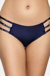 PrettyCat Triple Side Strap Bikini Panty with Gold Ring Accents - Blue — thumbnail 5