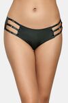 PrettyCat Triple Side Strap Bikini Panty with Gold Ring Accents - Green — thumbnail 1
