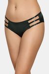 PrettyCat Triple Side Strap Bikini Panty with Gold Ring Accents - Green — thumbnail 3