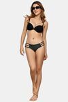 PrettyCat Triple Side Strap Bikini Panty with Gold Ring Accents - Green — thumbnail 4
