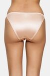 PrettyCat Women’s Low Rise Satin Bikini Panty – Double Side Strap, Bow Accent - Beige — thumbnail 2