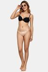 PrettyCat Women’s Low Rise Satin Bikini Panty – Double Side Strap, Bow Accent - Beige — thumbnail 4