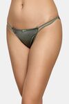 PrettyCat Women’s Low Rise Satin Bikini Panty – Double Side Strap, Bow Accent - Green — thumbnail 3