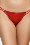 PrettyCat Women’s Low Rise Satin Bikini Panty – Double Side Strap, Bow Accent - Orange — thumbnail 5
