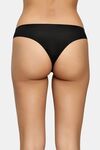 PrettyCat Women’s Triple Strap Bikini Panty With Gold Star Charm Detail - Black — thumbnail 2