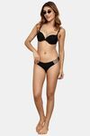 PrettyCat Women’s Triple Strap Bikini Panty With Gold Star Charm Detail - Black — thumbnail 4