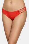 PrettyCat Women’s Triple Strap Bikini Panty With Gold Star Charm Detail - Red — thumbnail 3