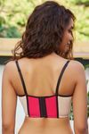 Zivame Color Block Padded Wired Medium Coverage Strapless Bra-Peach Berry — thumbnail 3