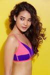 Zivame Color Block Non Padded Bra with Anti Dig Straps- Purple n Neon Pink — thumbnail 4