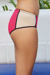 Zivame Color Block Mid Waist Hipster Brief with Soft Anti-Dig Elastic- Peach n Neon Pink — thumbnail 4