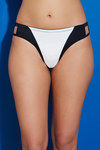 Zivame Color Block Low Waist Bikini Brief with Soft Anti Dig Elastics- Black n White — thumbnail 1