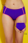 Zivame Color Block Mid Waist Hipster Brief with Soft Anti Dig Elastics- Purple n Neon Pink — thumbnail 4