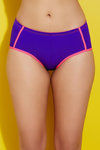 Zivame Color Block Mid Waist Hipster Brief with Soft Anti Dig Elastics- Purple n Neon Pink — thumbnail 5