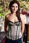 Zivame Rich Jacquard Corset - Grey — thumbnail 4