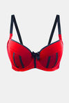 Parfait  Padded Wired Medium Coverage T-Shirt Bra - Red and Black — thumbnail 4