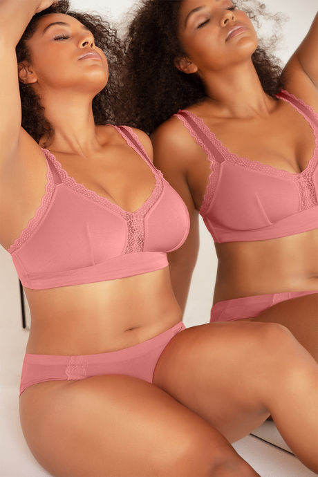 Parfait Lightly Lined Non Wired Full Coverage Bralette - Pink Blush — image 4