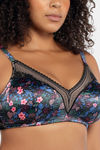 Parfait Padded Non-Wired Full Coverage Bralette - Black w Floral — thumbnail 4