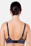 Parfait Padded Wired Full Coverage T-Shirt Bra - Black w Floral — thumbnail 3
