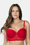 Parfait Padded Wired Full Coverage Strapless Bra - Racing Red — thumbnail 1