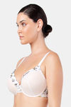 Parfait Padded Wired Full Coverage T-Shirt Bra - Pearl White w Floral Print — thumbnail 2